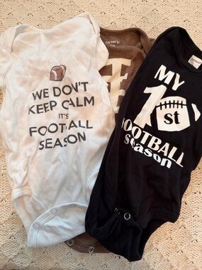Newborn Baby Football Graphic Bodysuit Bundle(3)